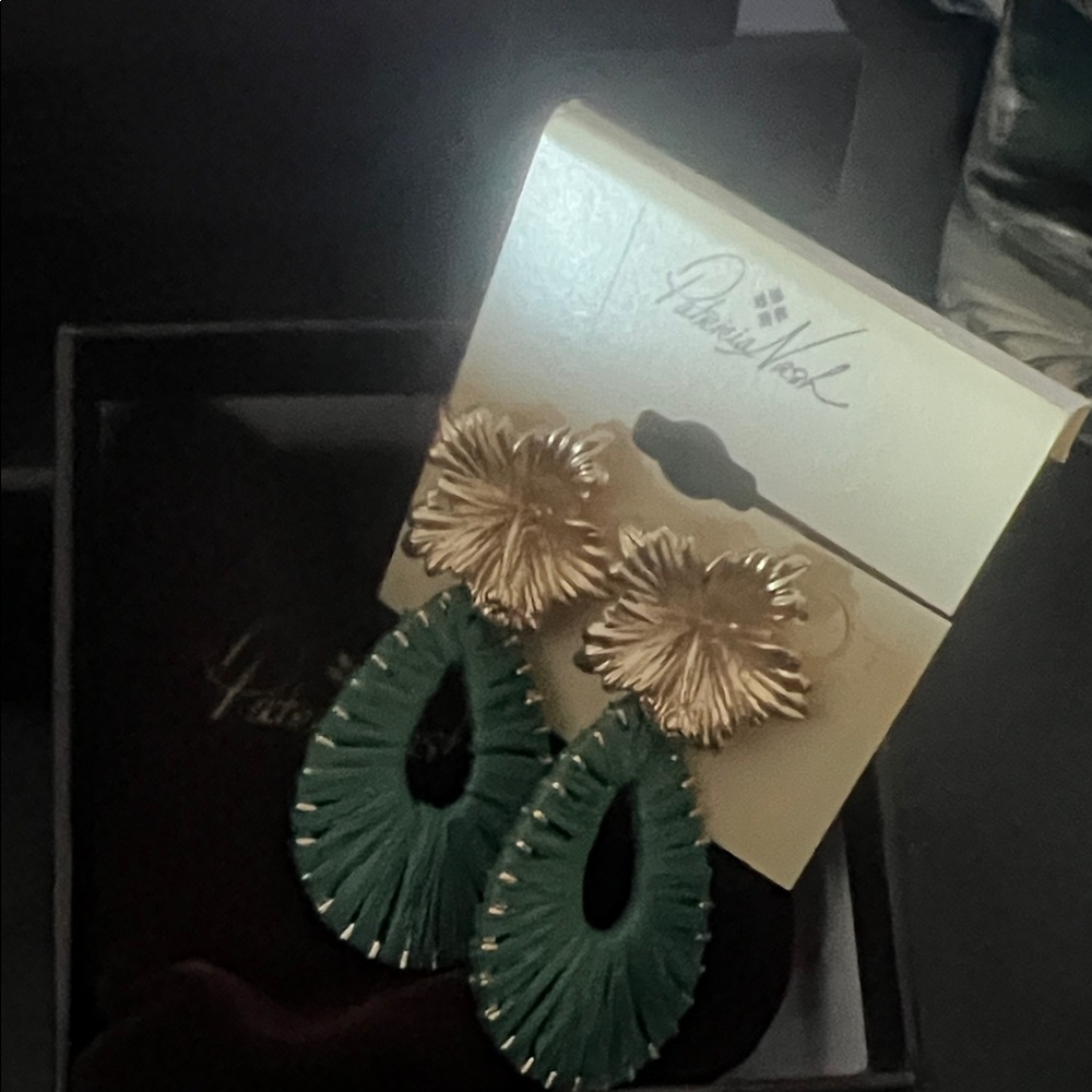 Gold and Green Earrings